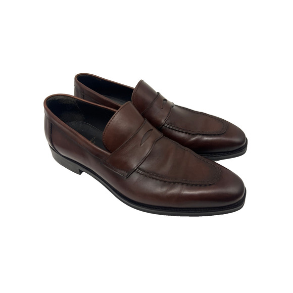 Bruno Magli Hudson Penny Loafers Shoes US 10M Italian Brown Leather Dress Casual main image 10